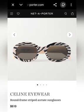 Celine White Eyeglass Temple with Gold Logo
